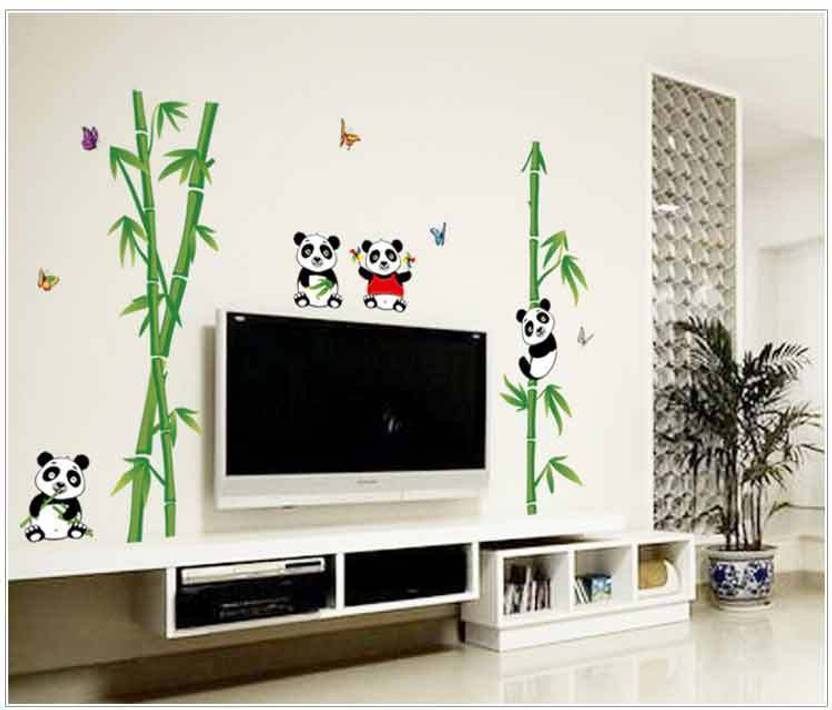 Oren Empower Panda And Bamboo Home Decorative Wall Sticker In Oren Empower Panda And Bamboo Home Decorative Wall Sticker