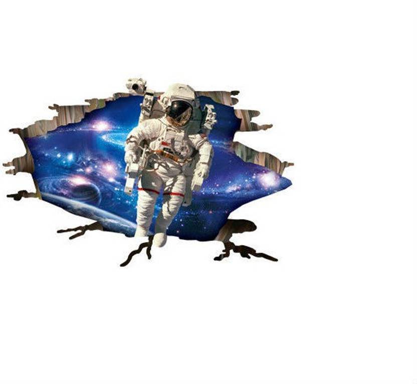 shrih medium 3d outer cracked galaxy hole space astronaut wall decal