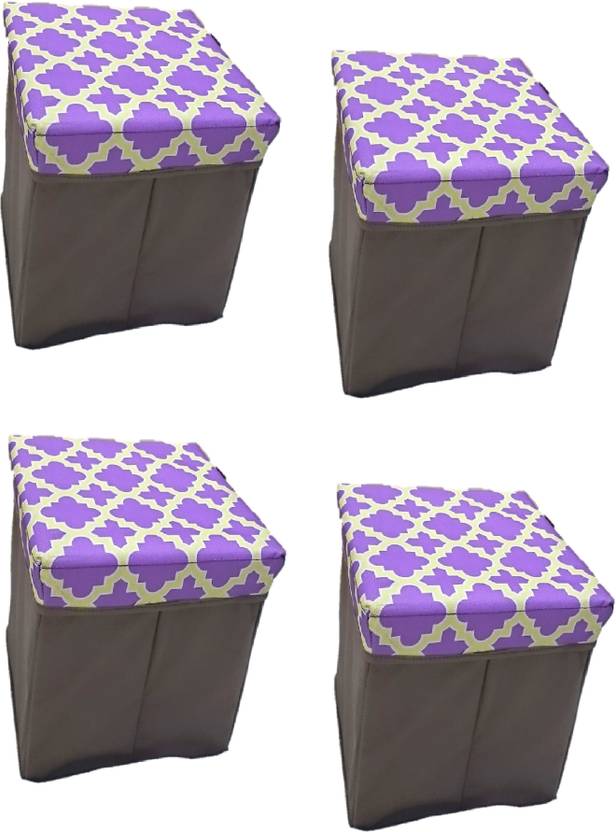Addyz Pack of 4 Foldable laundary Storage Stool Seat box Living