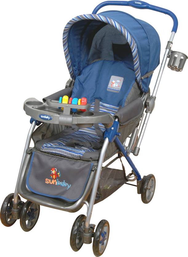 Sunbaby Royale Stripe Stroller (Blue) 
