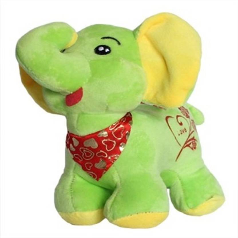 Meera's Adorable Green Elephant Plush Toy 20 cm with love 20 cm