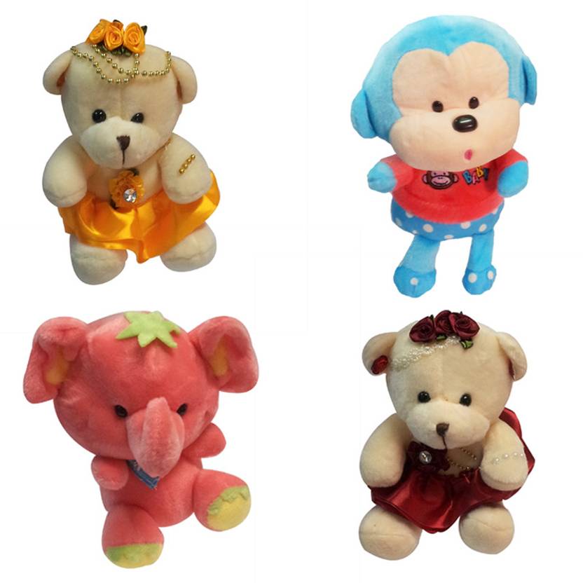 Indiangiftbazaar Couple Wedding Dress Teddies Elephant And Monkey