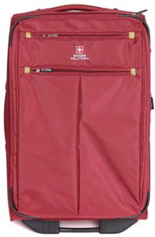 For 2074/-(70% Off) Swiss Military POLYESTER SMALL Size 20inch TRAVEL LUGGAGE Cabin Luggage - 20 inch  (Red) TRAVEL LUGGAGE Cabin Luggage - 20 inch  (Red) at Flipkart