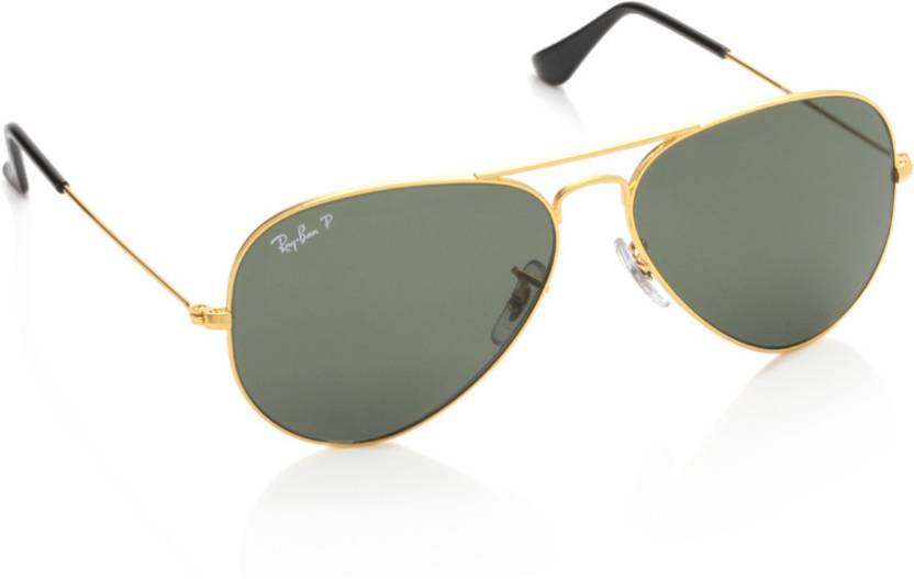 Buy Ray-Ban Aviator Sunglasses Green For Men Online @ Best Prices in India  