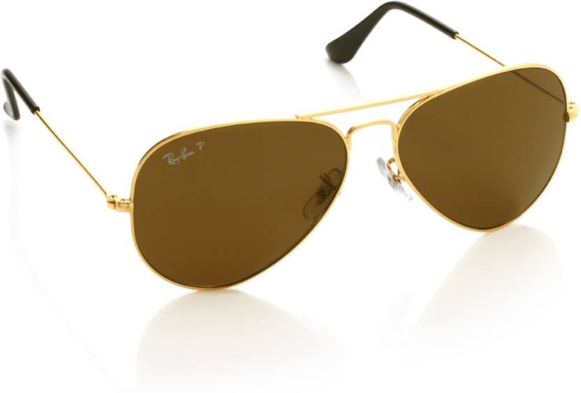 Buy Ray-Ban Aviator Sunglasses Brown For Men Online @ Best Prices in India  