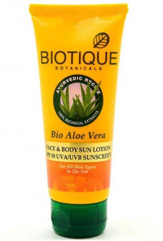BIOTIQUE Bio Aloe vera Face & Body Sun Lotion SPF 50 PA++ Price in