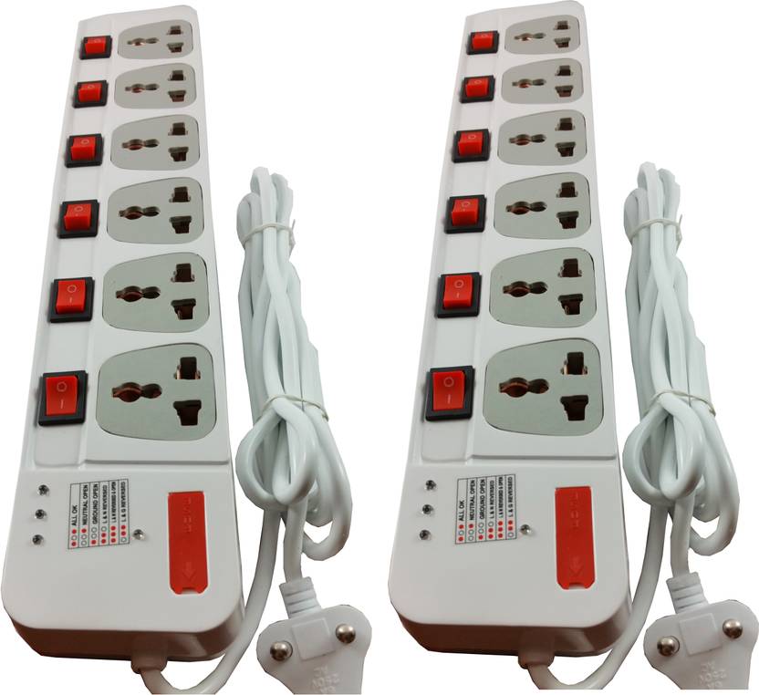 Care Case PACK OF 2 6 switch 5 yards extension board cord spike guard