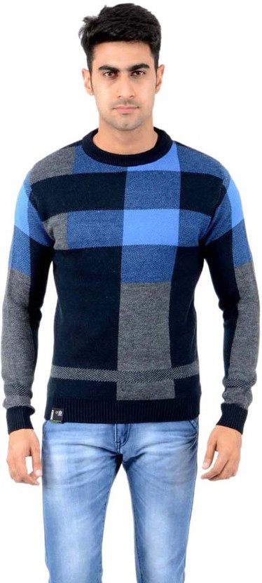 Domex Solid, Checkered Round Neck 