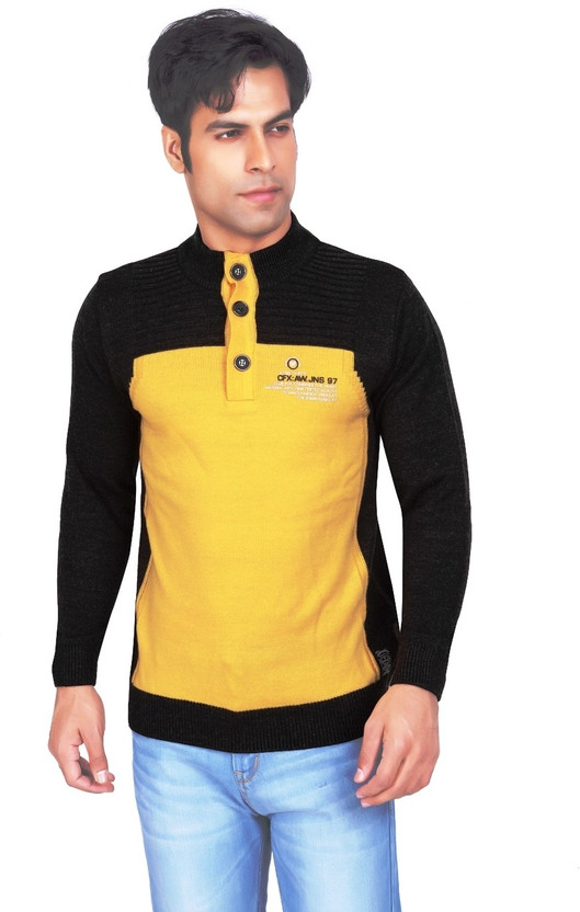 Club Fox Self Design Turtle Neck Casual 