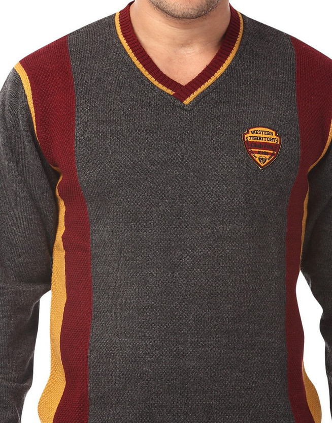 Club Fox Striped Round Neck Casual Men 