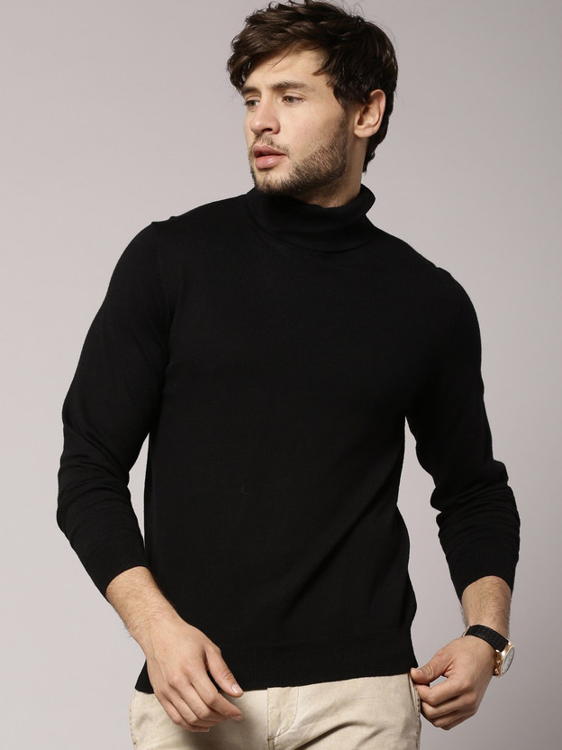 SPENCER Solid Turtle Neck Casual Men 