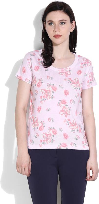 For 799/-(60% Off) United Colors of Benetton Floral Print Round Neck Casual Women Pink Sweater at Flipkart