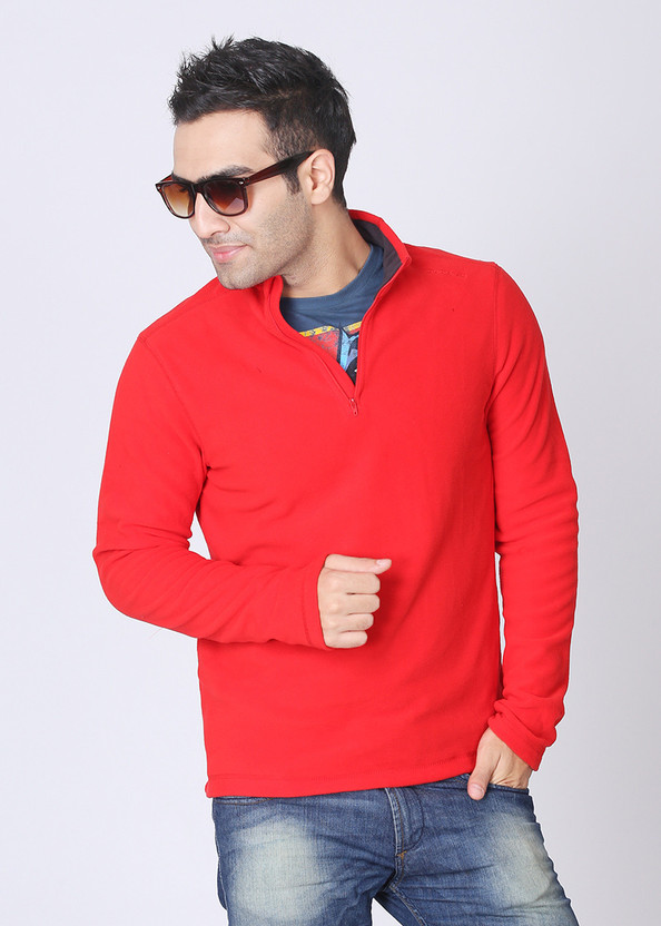 Sleeve Solid Men Sweatshirt 