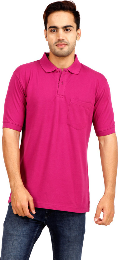 Hot pink men's polo shirt clearance