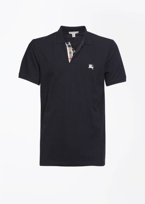 BURBERRY Solid Men Polo Neck Black T-Shirt - Buy BLACK BURBERRY Solid Men  Polo Neck Black T-Shirt Online at Best Prices in India 