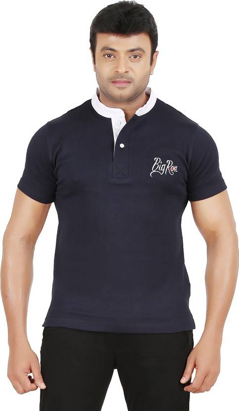 Ronnie Coleman Clothing Printed Men S Henley Dark Blue T Shirt