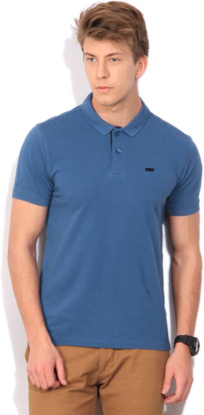 LEVI'S Solid Men Polo Neck Blue T-Shirt - Buy blue LEVI'S Solid Men Polo  Neck Blue T-Shirt Online at Best Prices in India 