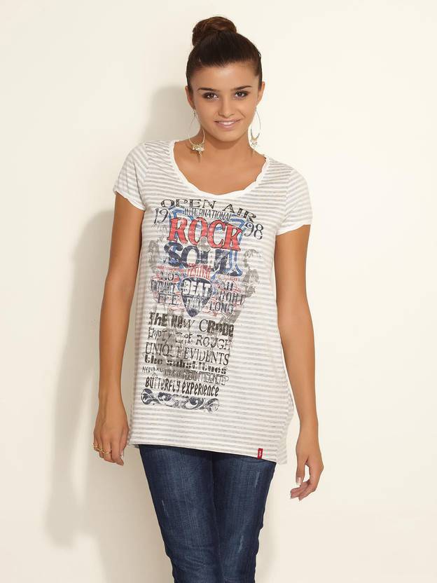 Esprit Women S Round Neck White T Shirt Buy White Esprit Women S