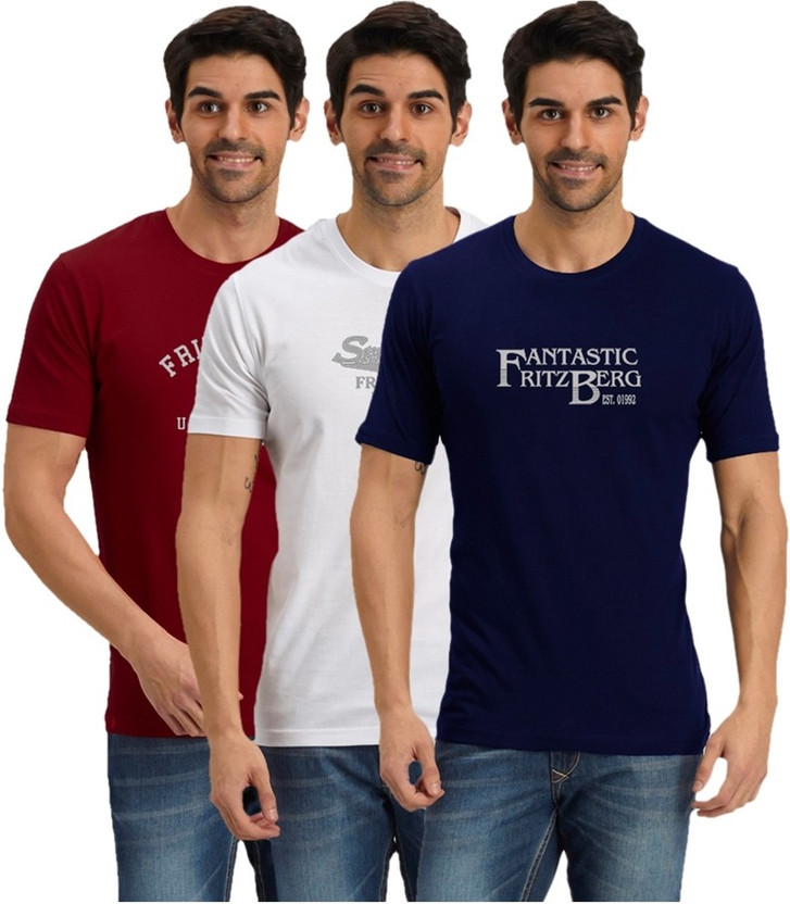 FRITZBERG Solid Men Round Neck