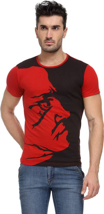Teesort Graphic Print Men's Round Neck Red T-Shirt