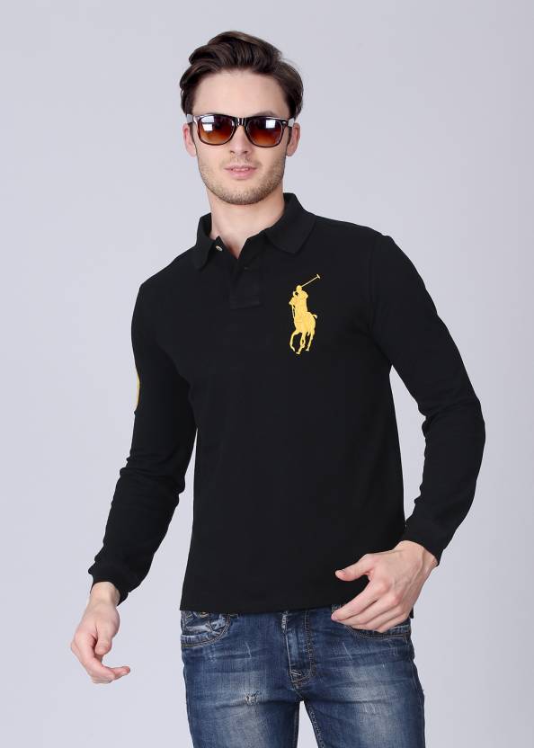 Polo Ralph Lauren Solid Men Polo Neck Black T-Shirt - Buy Black Polo Ralph  Lauren Solid Men Polo Neck Black T-Shirt Online at Best Prices in India |  