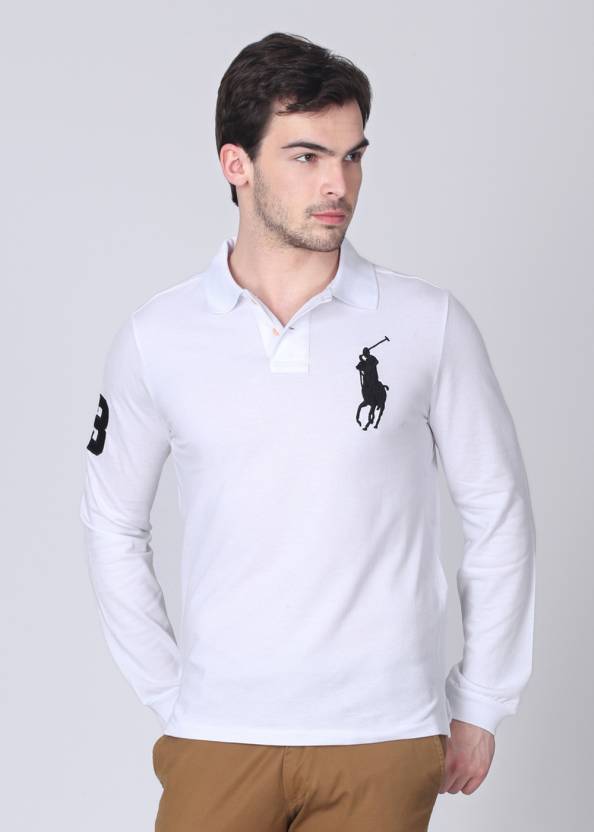 Polo Ralph Lauren Solid Men Polo Neck White, Black T-Shirt - Buy White,  Black Polo Ralph Lauren Solid Men Polo Neck White, Black T-Shirt Online at  Best Prices in India 