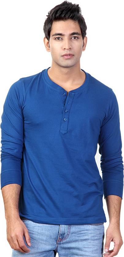Top Notch Solid Men's Henley Blue T-Shirt