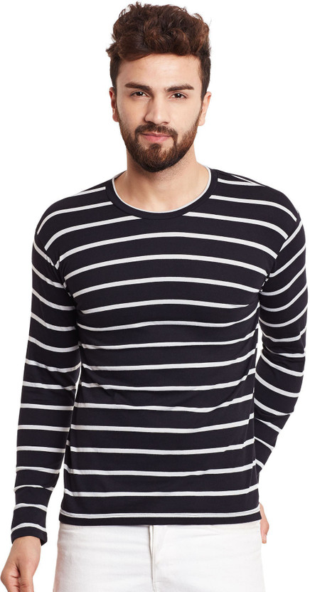 black and white striped t shirt flipkart