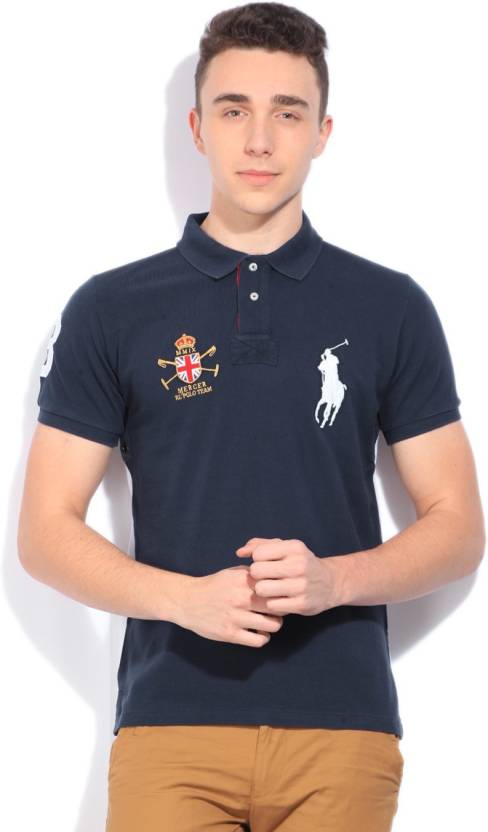 Ralph Lauren Solid Men Polo Neck T-Shirt - Buy Blue Ralph Lauren Solid Men  Polo Neck T-Shirt Online at Best Prices in India 