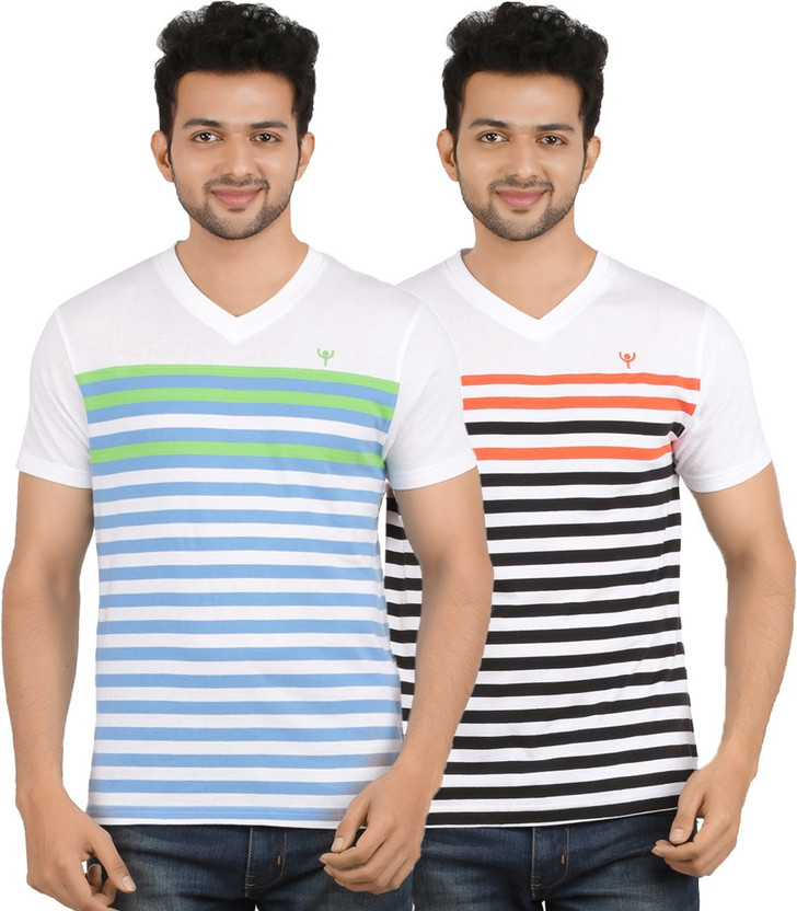 black and white striped t shirt flipkart