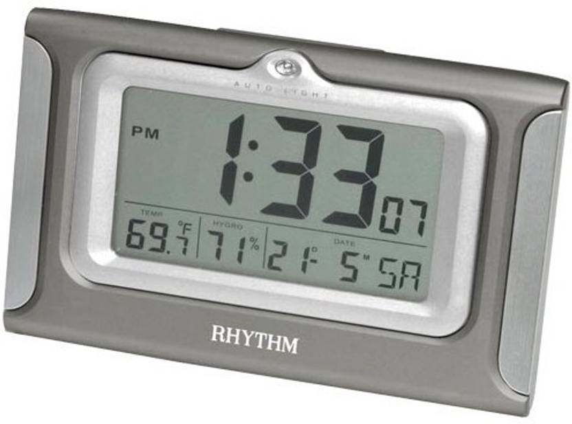 Rhythm Digital Gray Clock Price in India Buy Rhythm Digital Gray