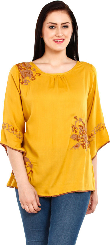 Mustard yellow tops online clearance