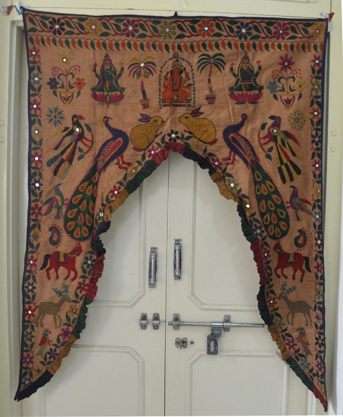 Door hanging door toran decor window valance floral work embroider toran ethnic