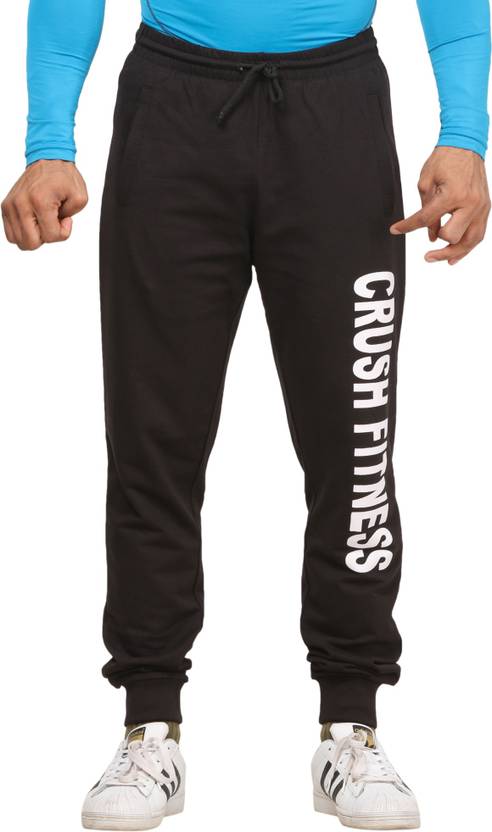 Crush Fitness India Printed Men S Black Track Pants Buy Crush