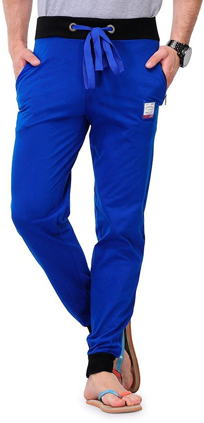 FeelBlue Solid Men Blue Track Pants 