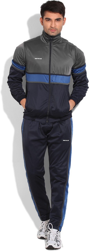 nivia solid men's track suit