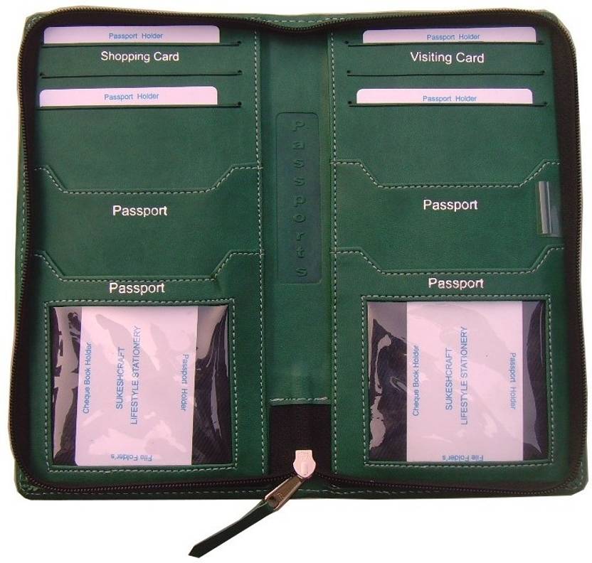 Sukeshcraft 2Gether Multiple Passport Holder Green Price in India