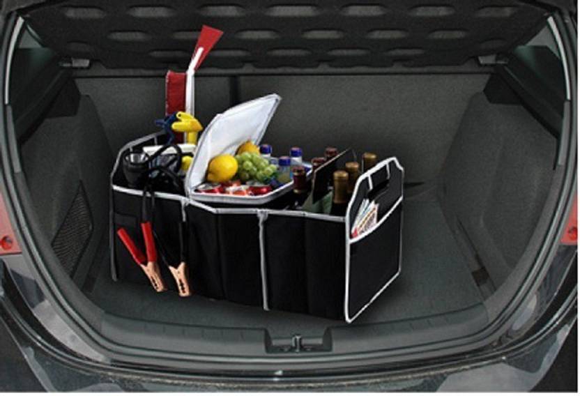 Sky Car Multipurpose Back Seat Trunk Cooler Insulated Leak Proof Collapsible Interior Vehicle Bag Dining Tray Box Foldable Travelling Beverage