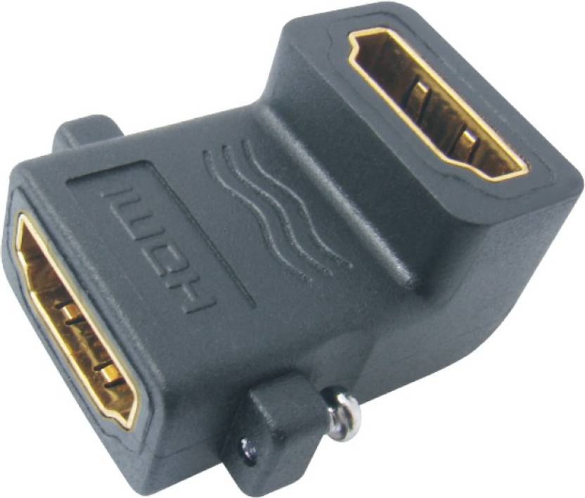 MX HDMI FEMALE EXTENSION RIGHT ANGLE "L" ADAPTER 90 Degrees WITH SCREWS FOR LOCKING 1080p Full