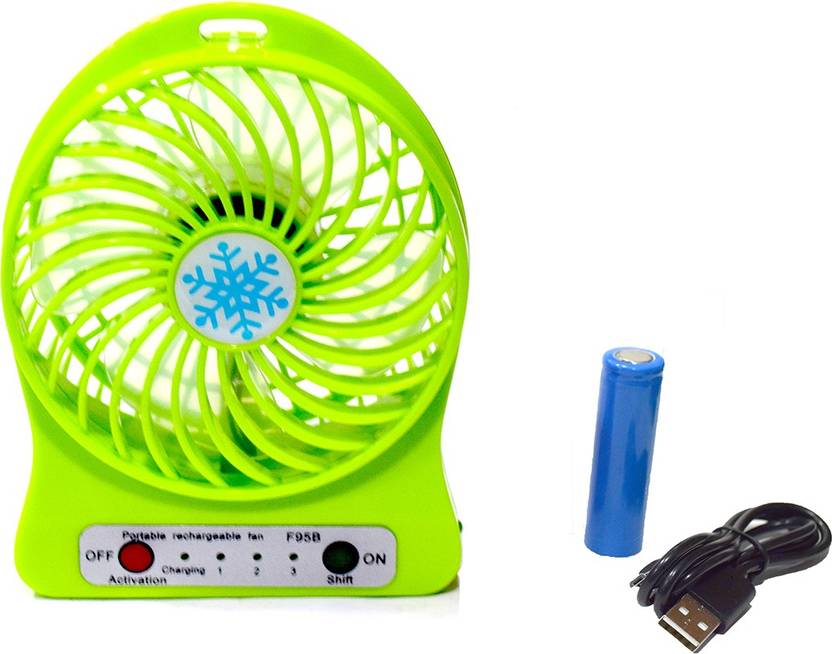 Blossom Trendz Green High Sd Wireless Rechargeable Mini Fan Wireless Rechargeable Mini Fan