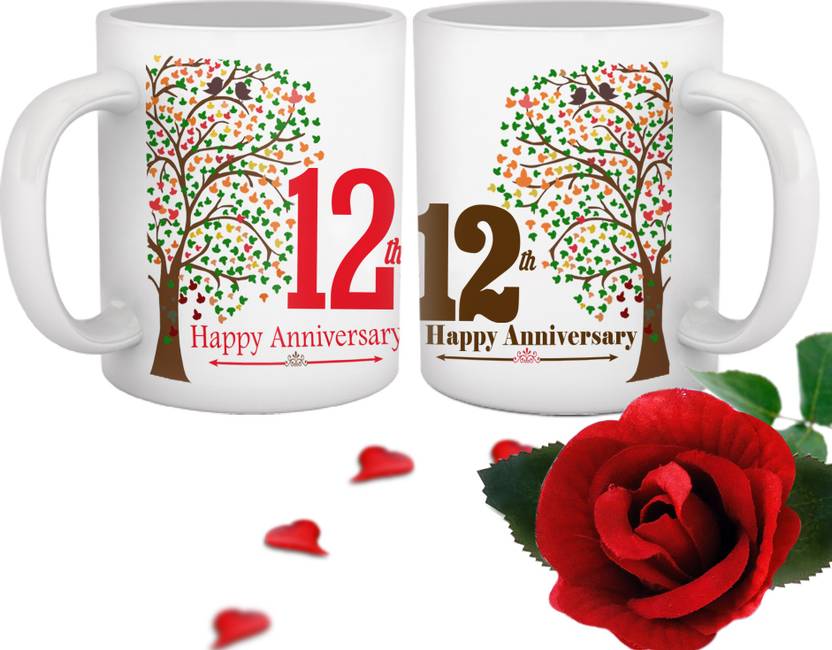 Tiedribbons 12th Wedding Anniversary Romantic Mug Gift Set Price