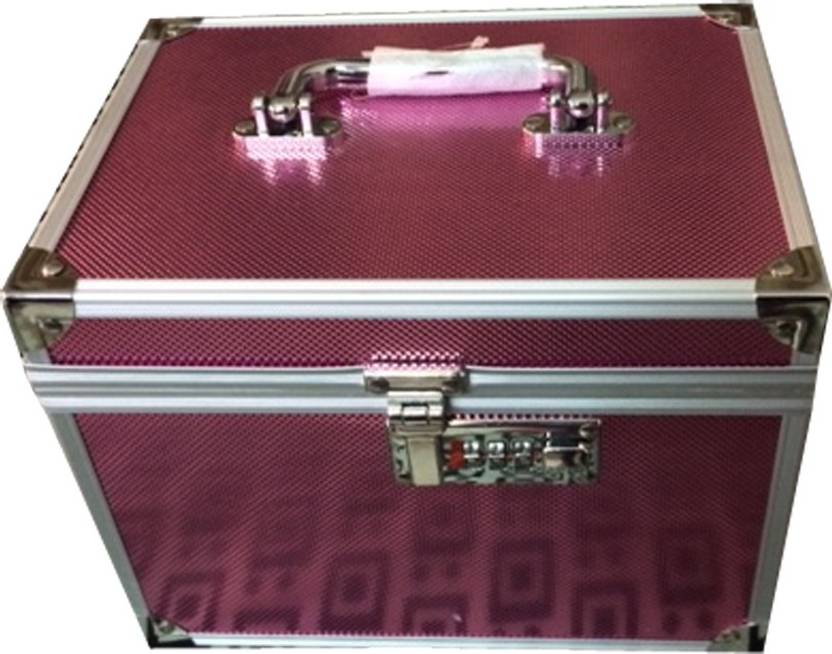 Platinum Cosmetic Box With Lock Makeup And Jewellery Vanity