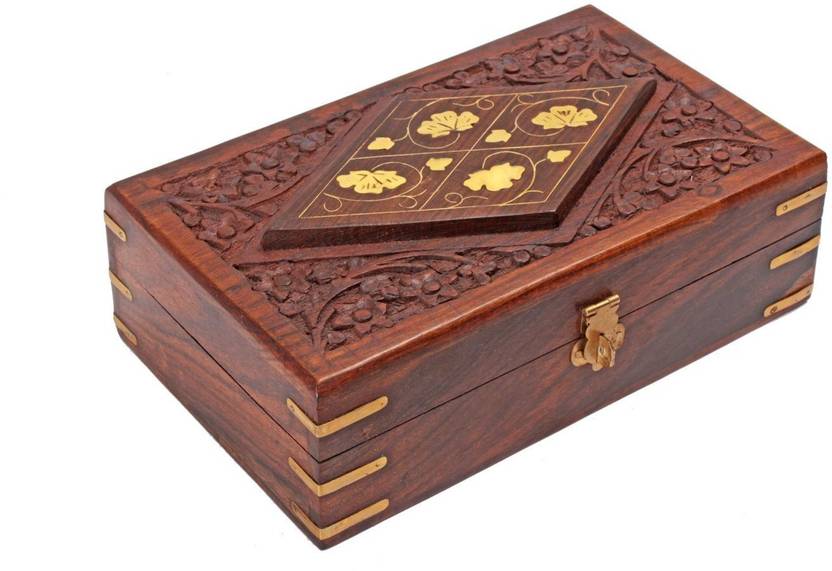 Rgrandsons Handmade Wooden Jewellery Box For Women Jewel Organizer Rgrandsons Handmade Wooden Jewellery Box For Women Jewel Organizer Hand Carved With Daimond Shape Carvings Gift