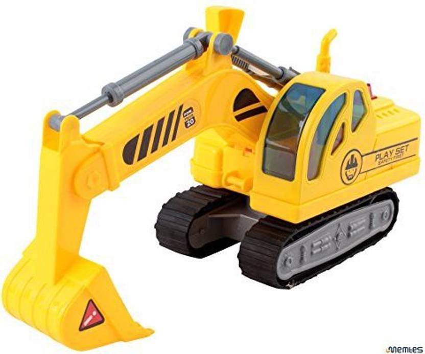 memtes friction powered excavator tractor toy truck with lights and