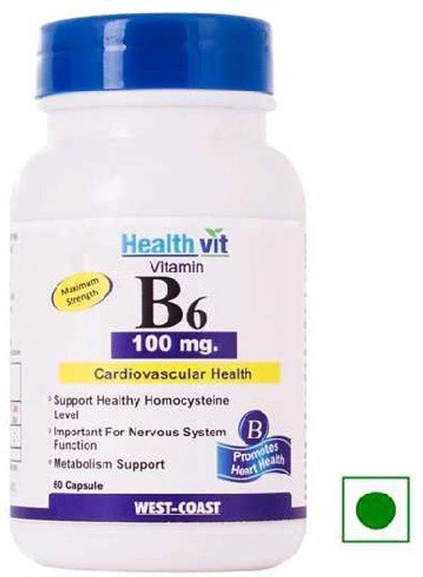 HealthVit Vitamin B6 100 Mg 60 Capsules Price in India Buy HealthVit
