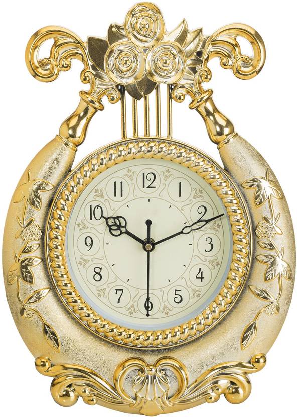 Wallace Yash1551 Golden Designer Wall Clock Analog 35 cm X 27 cm Wall
