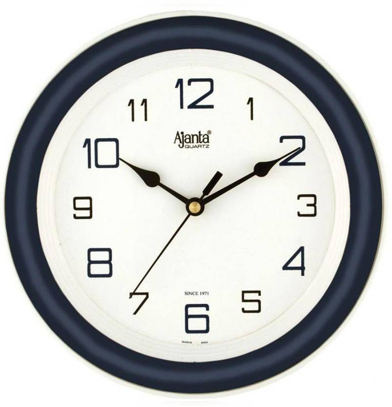 Ajanta Analog Wall Clock(Blue, With Glass)