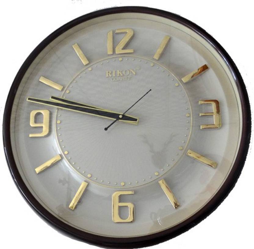 Rikon Og Wall Clock In India Rikon Og Wall Clock Brown With Glass