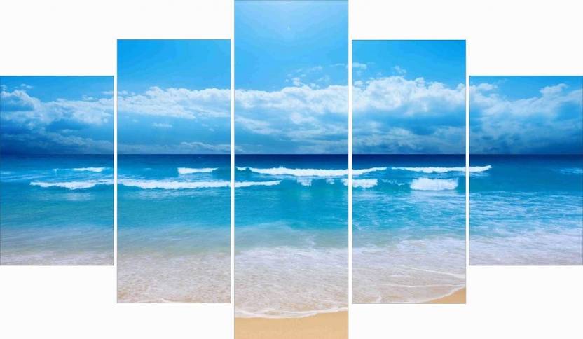 Go Hooked Blue Mdf 5 Panel Wallpaper In India Go Hooked Blue Mdf 5 Panel Wallpaper
