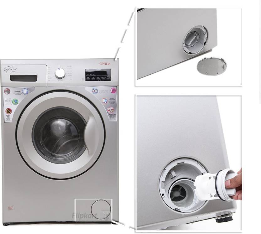 Onida 6 kg Fully Automatic Front Load Washing Machine Silver